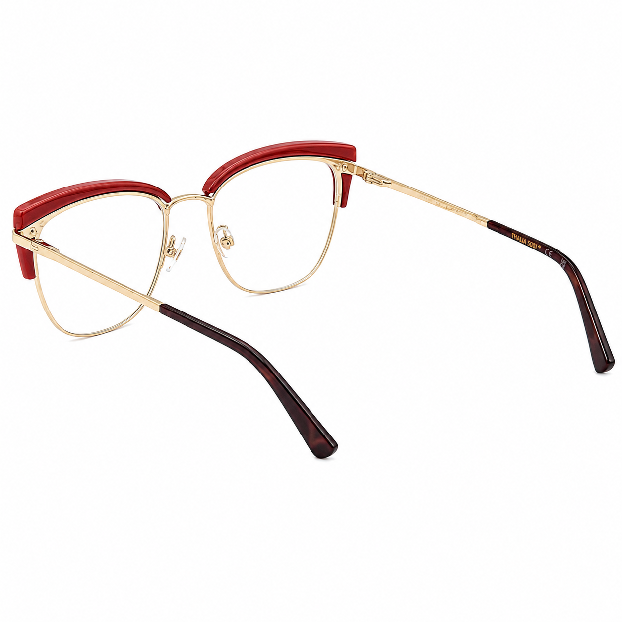 TS-23 C3 · vista diagonal izquierda · Tonos vino y cobre · Thalia Sodi Eyewear