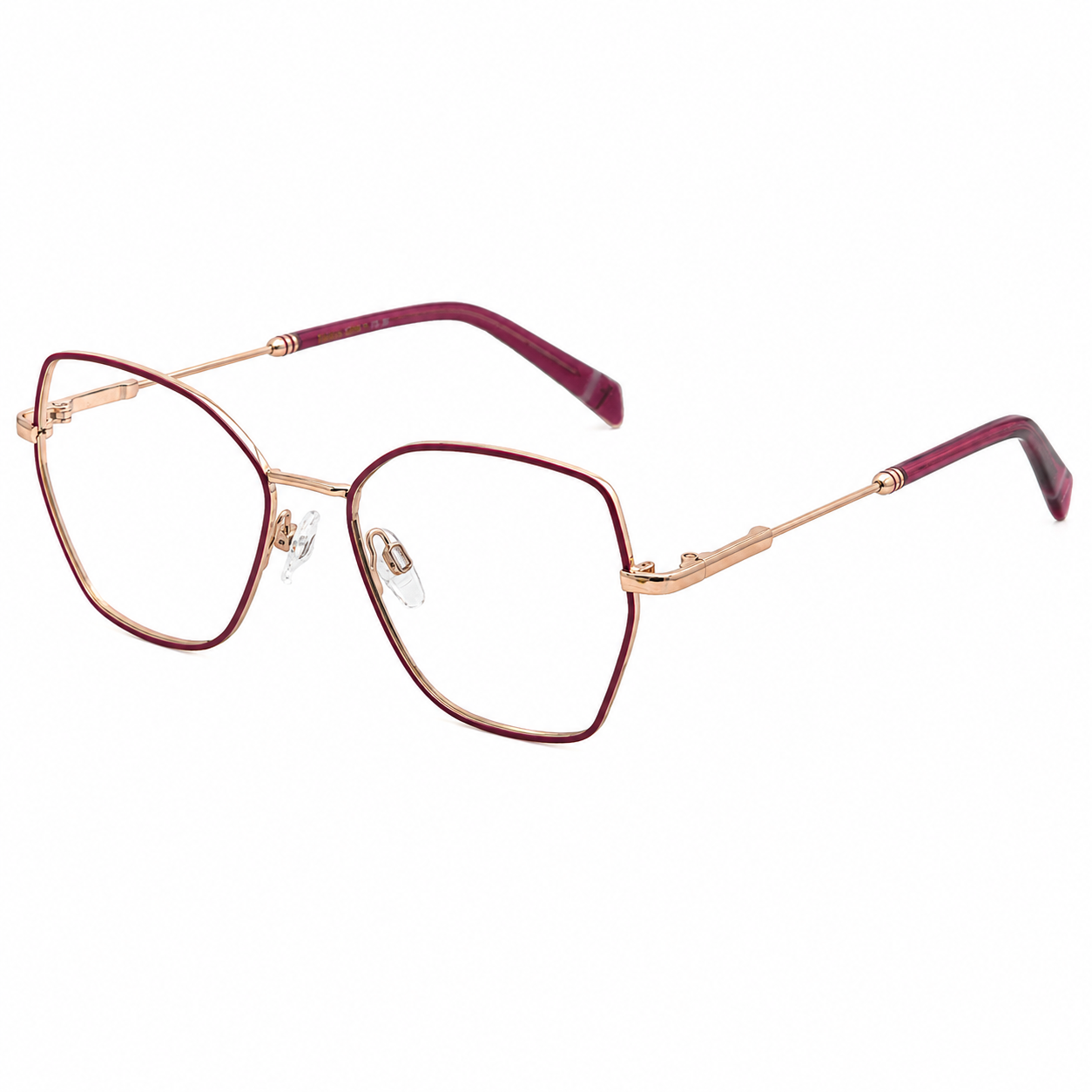 TS-24 C3 · vista diagonal derecha · Tonos rojo y cobre · Thalia Sodi Eyewear