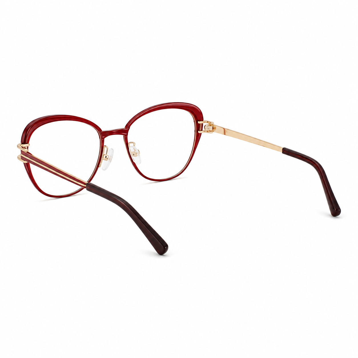 TS-28 C3 · vista diagonal izquierda · Tonos rojo y vino · Thalia Sodi Eyewear