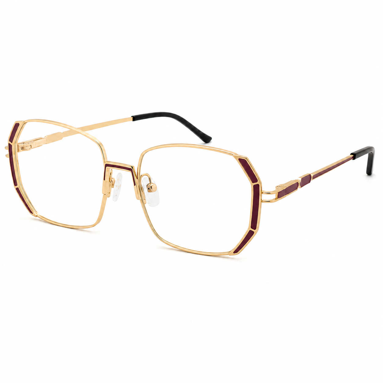 TS-30 C2 · vista diagonal derecha · Tonos rojo y beige · Thalia Sodi Eyewear