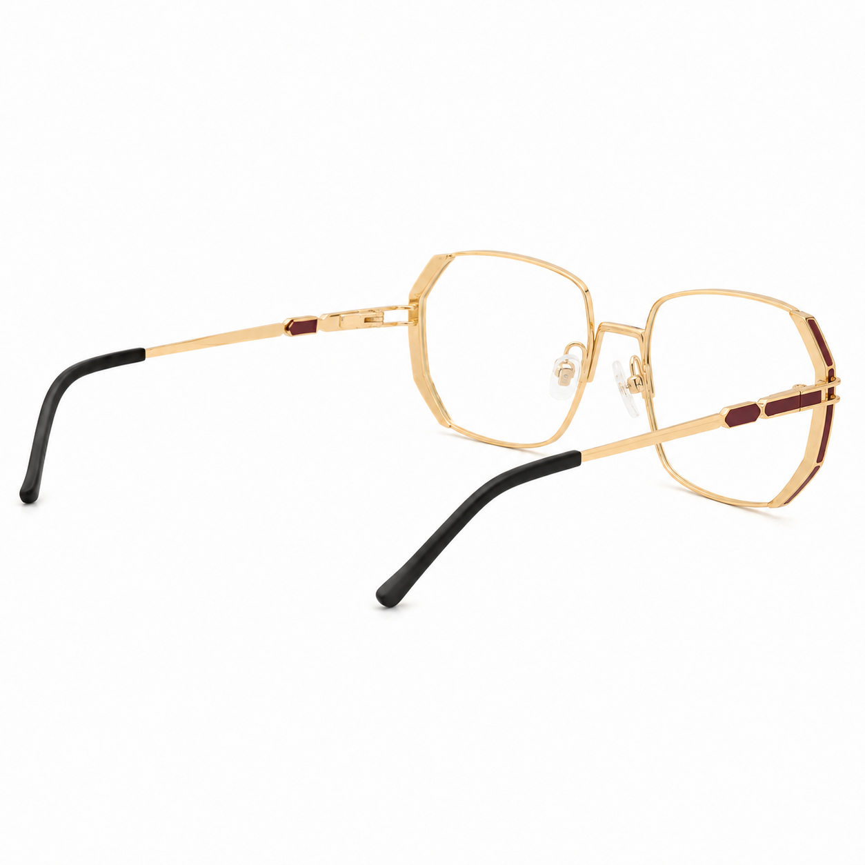 TS-30 C2 · vista 5 · Tonos rojo y beige · Thalia Sodi Eyewear