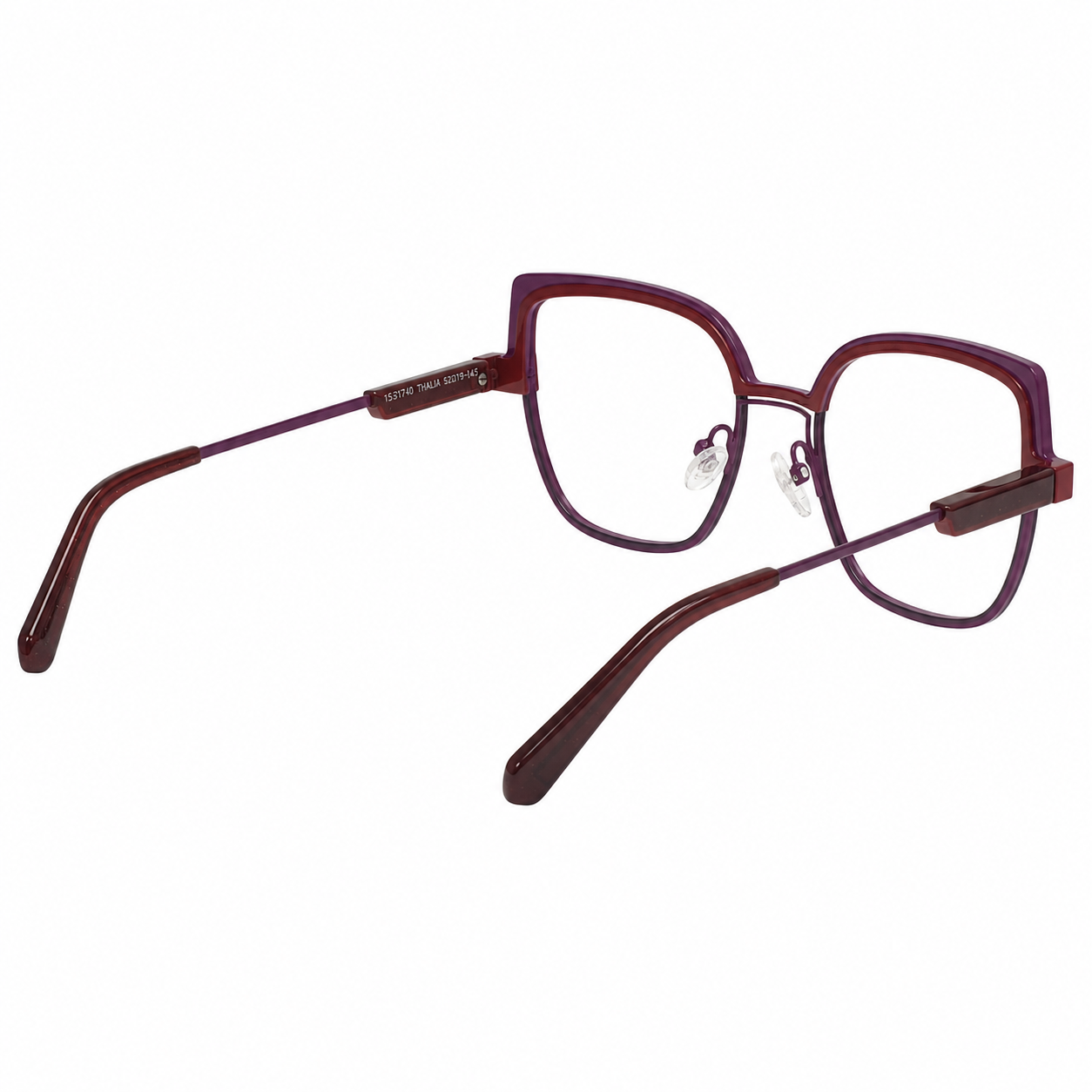 TS-37 C2 · vista 5 · Tonos vino y rojo · Thalia Sodi Eyewear