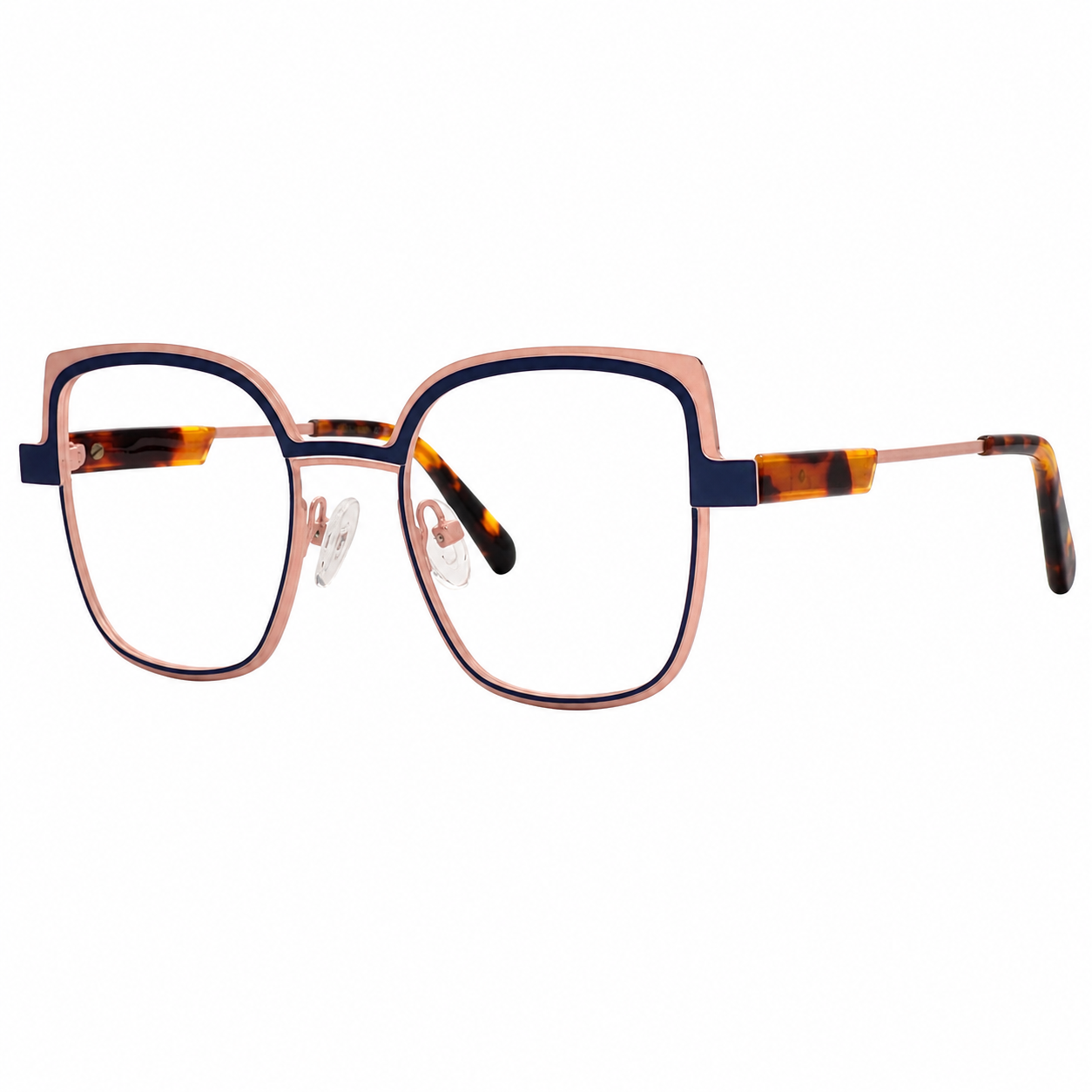 TS-37 C3 · vista diagonal derecha · Tonos azul y rojo · Thalia Sodi Eyewear