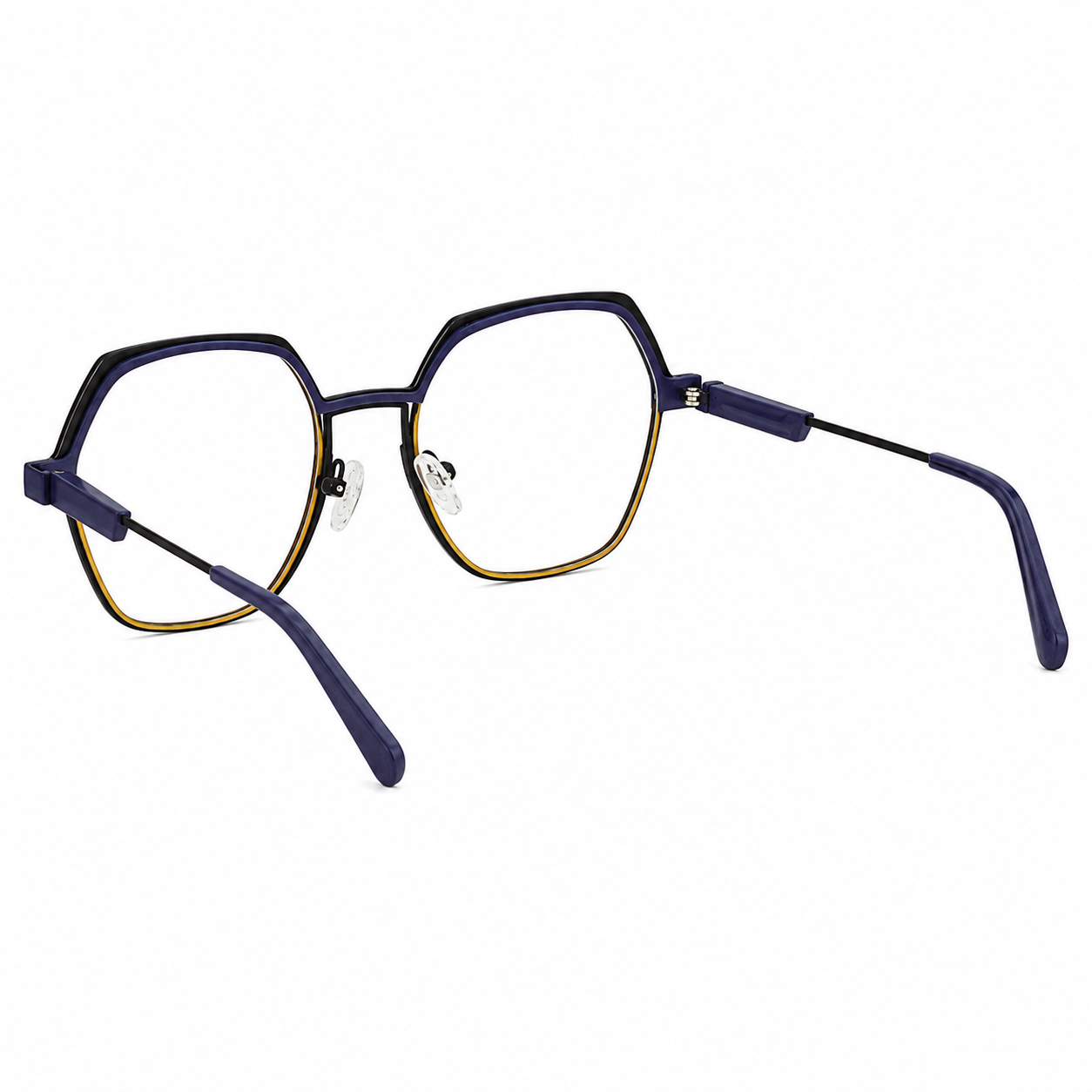 TS-38 C2 · vista diagonal izquierda · Tonos azul y dorado · Thalia Sodi Eyewear