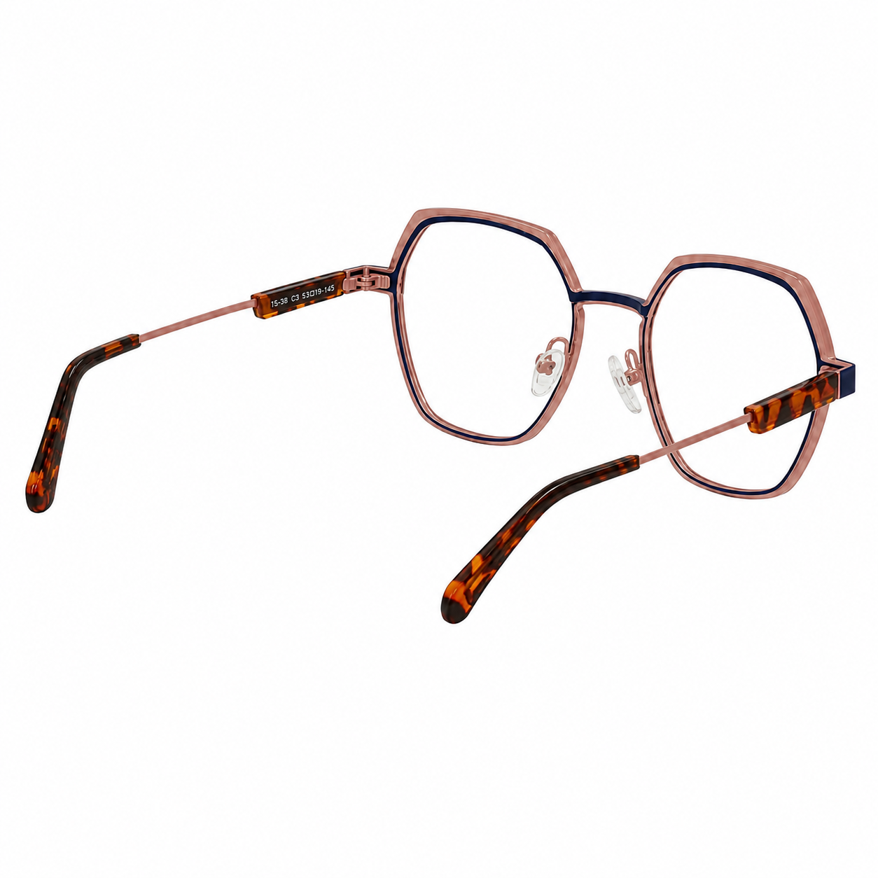 TS-38 C3 · vista 5 · Tonos azul y rojo · Thalia Sodi Eyewear