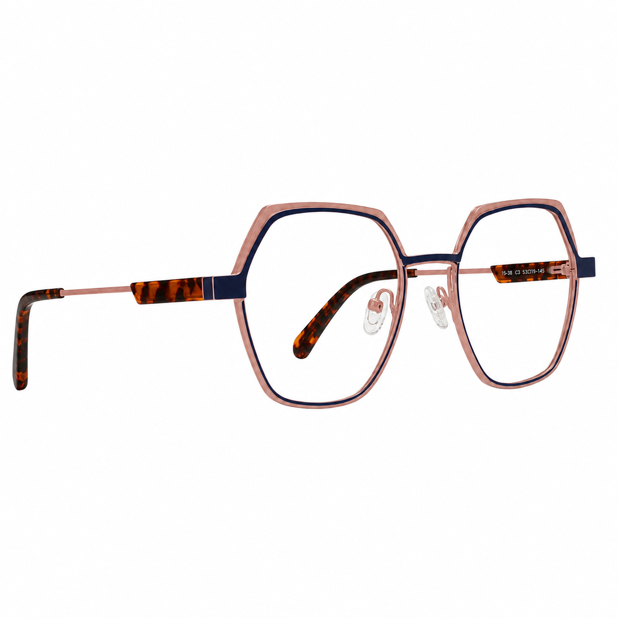 TS-38 C3 · vista 6 · Tonos azul y rojo · Thalia Sodi Eyewear