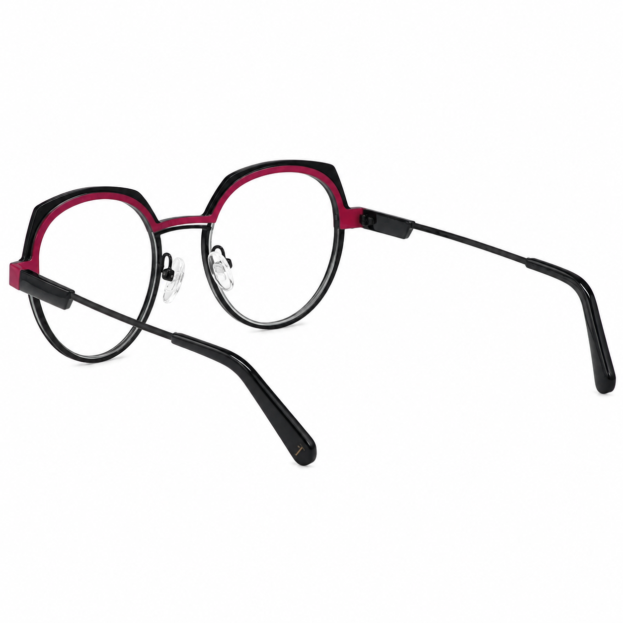 TS-39 C3 · vista diagonal izquierda · Tonos negro y rojo · Thalia Sodi Eyewear