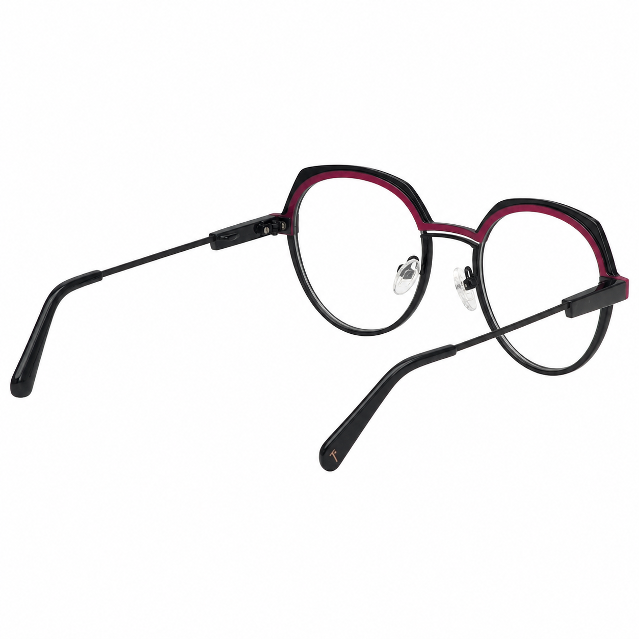 TS-39 C3 · vista 5 · Tonos negro y rojo · Thalia Sodi Eyewear