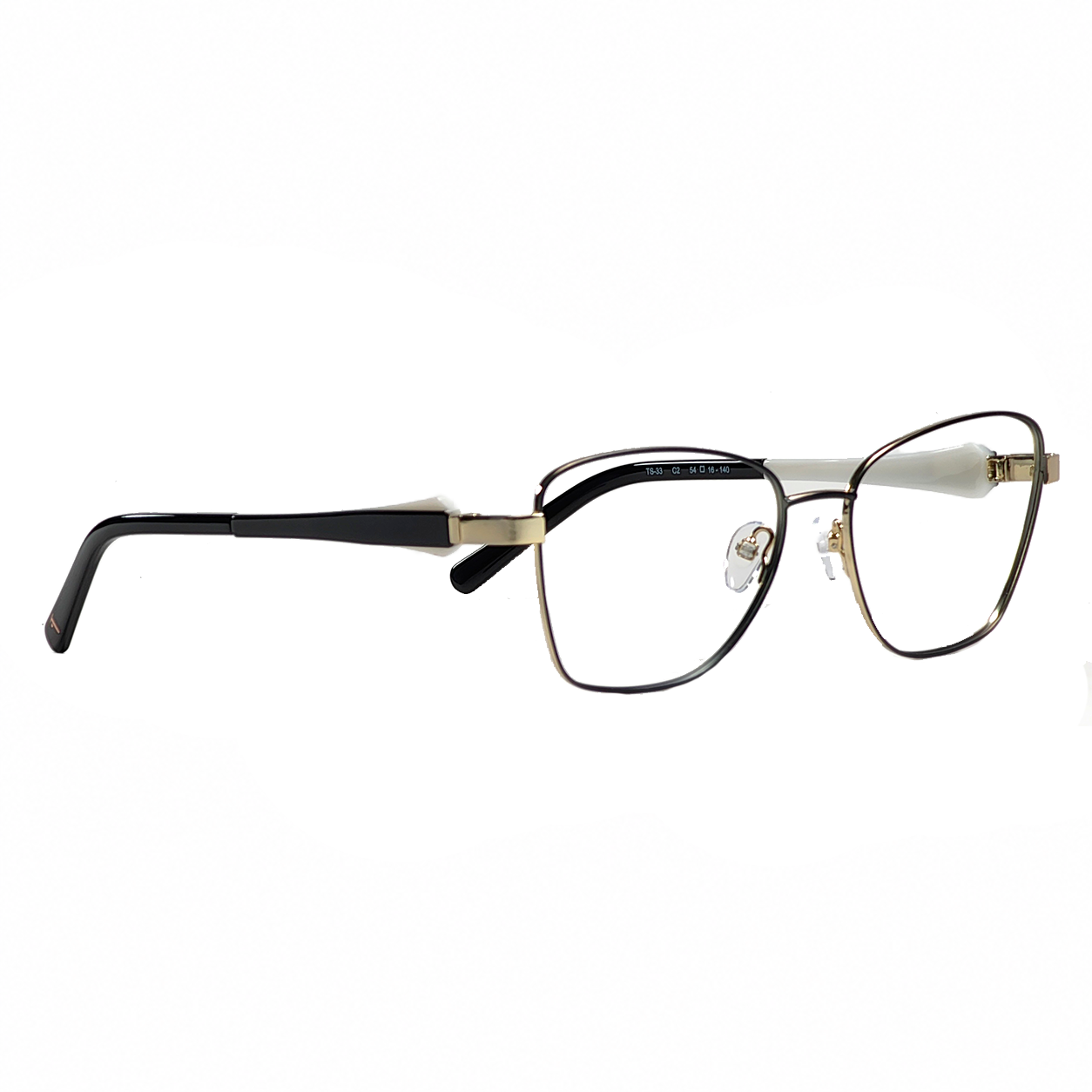TS-33 C2 · vista diagonal izquierda · Negro / Dorado · Thalia Sodi Eyewear