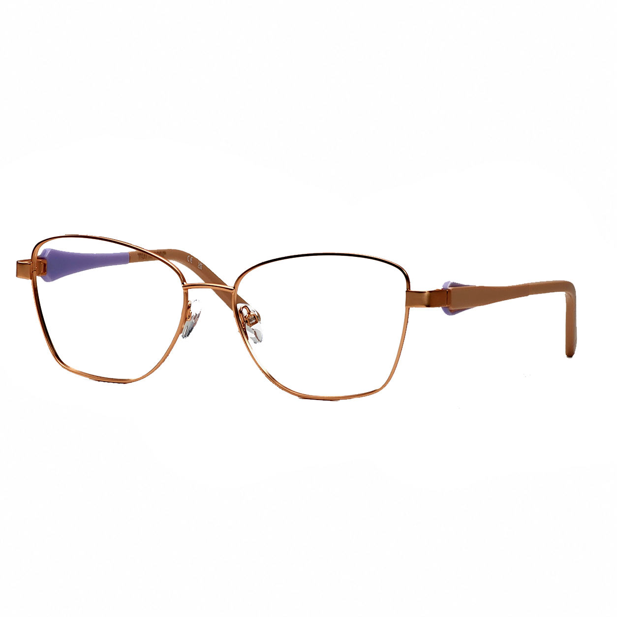 TS-33 C3 · vista diagonal derecha · Rosa dorado / Melocotón translúcido · Thalia Sodi Eyewear
