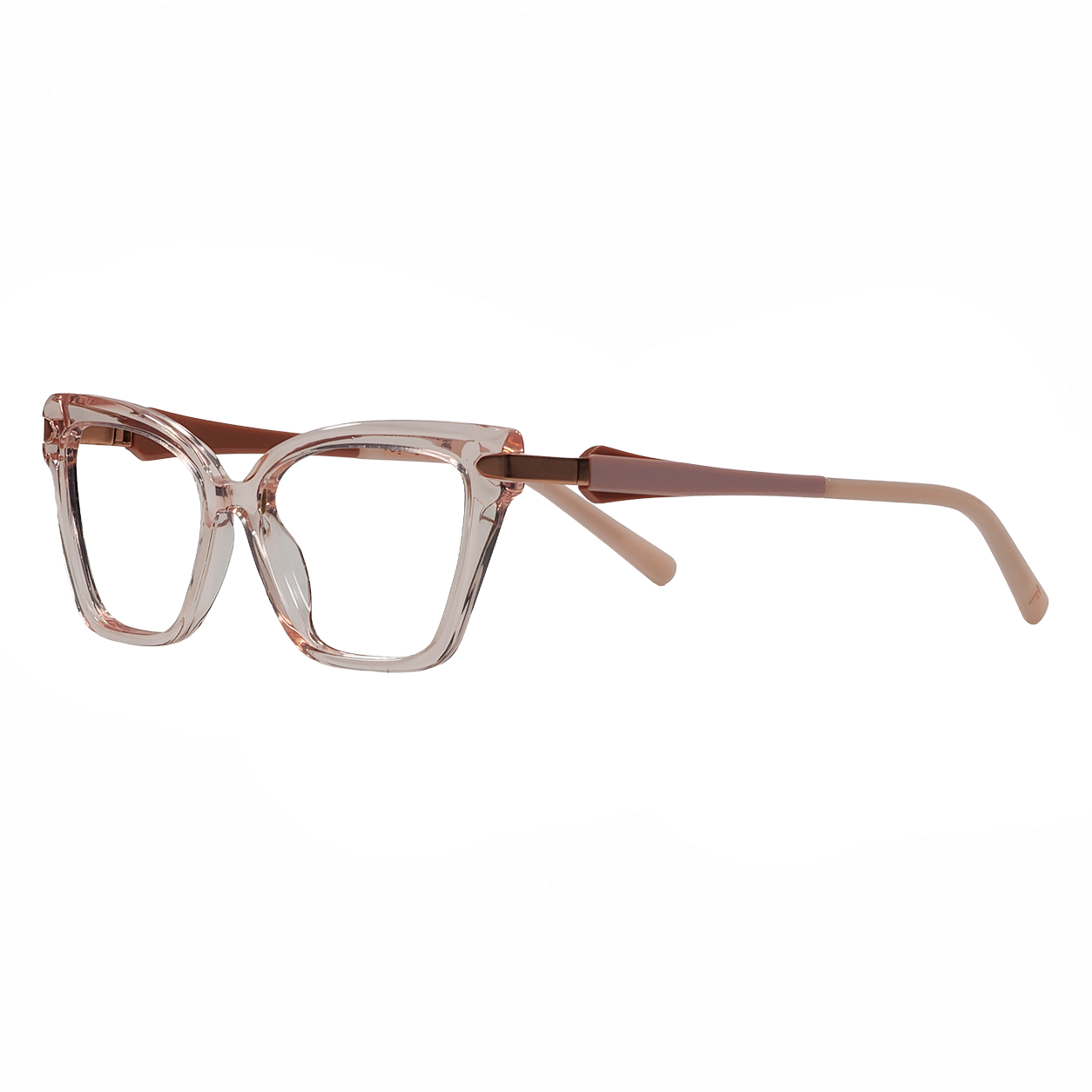 TS-36 C2 · vista diagonal derecha · Marrón translúcido / Dorado · Thalia Sodi Eyewear