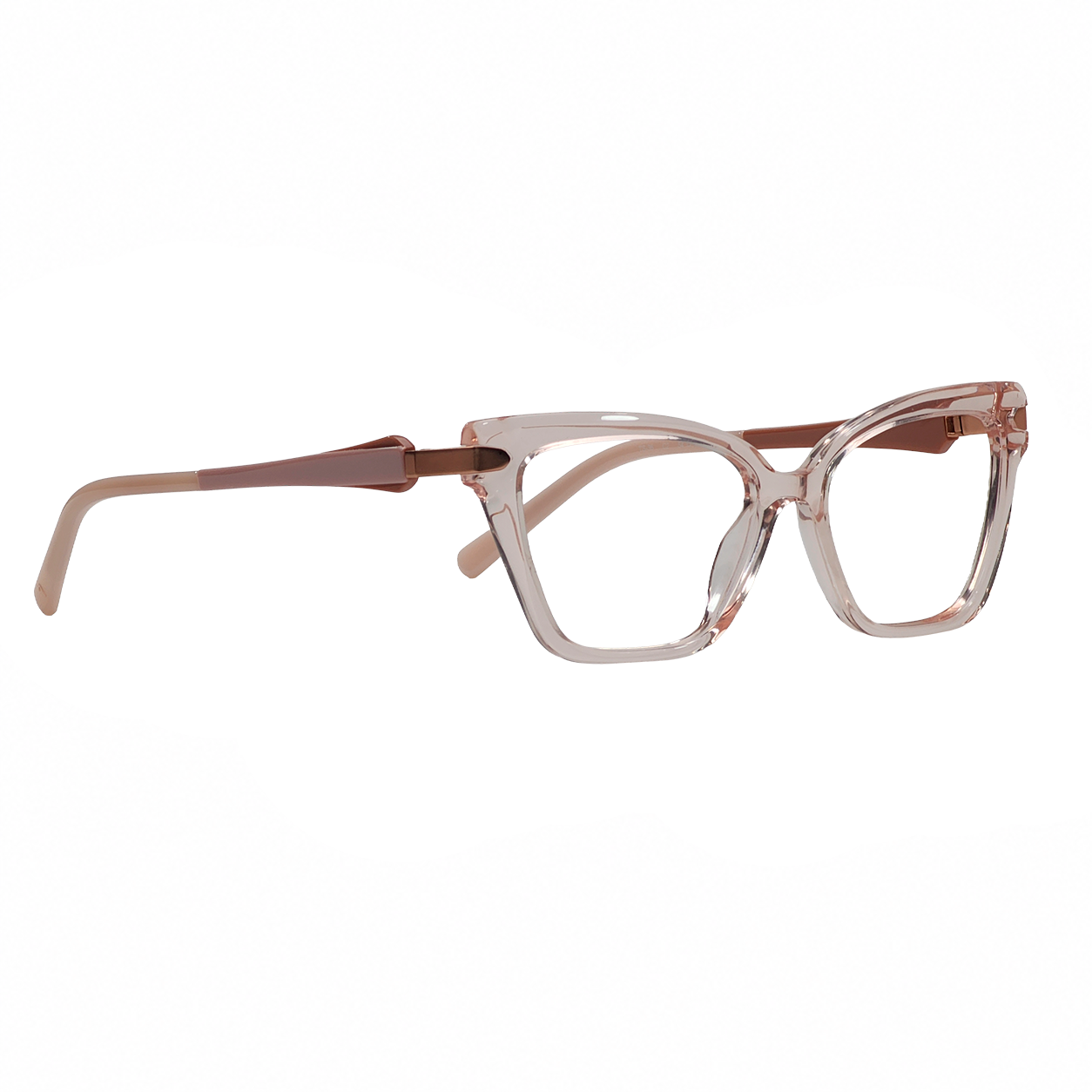 TS-36 C2 · vista diagonal izquierda · Marrón translúcido / Dorado · Thalia Sodi Eyewear