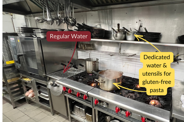 dedicated water for gluten-free pasta