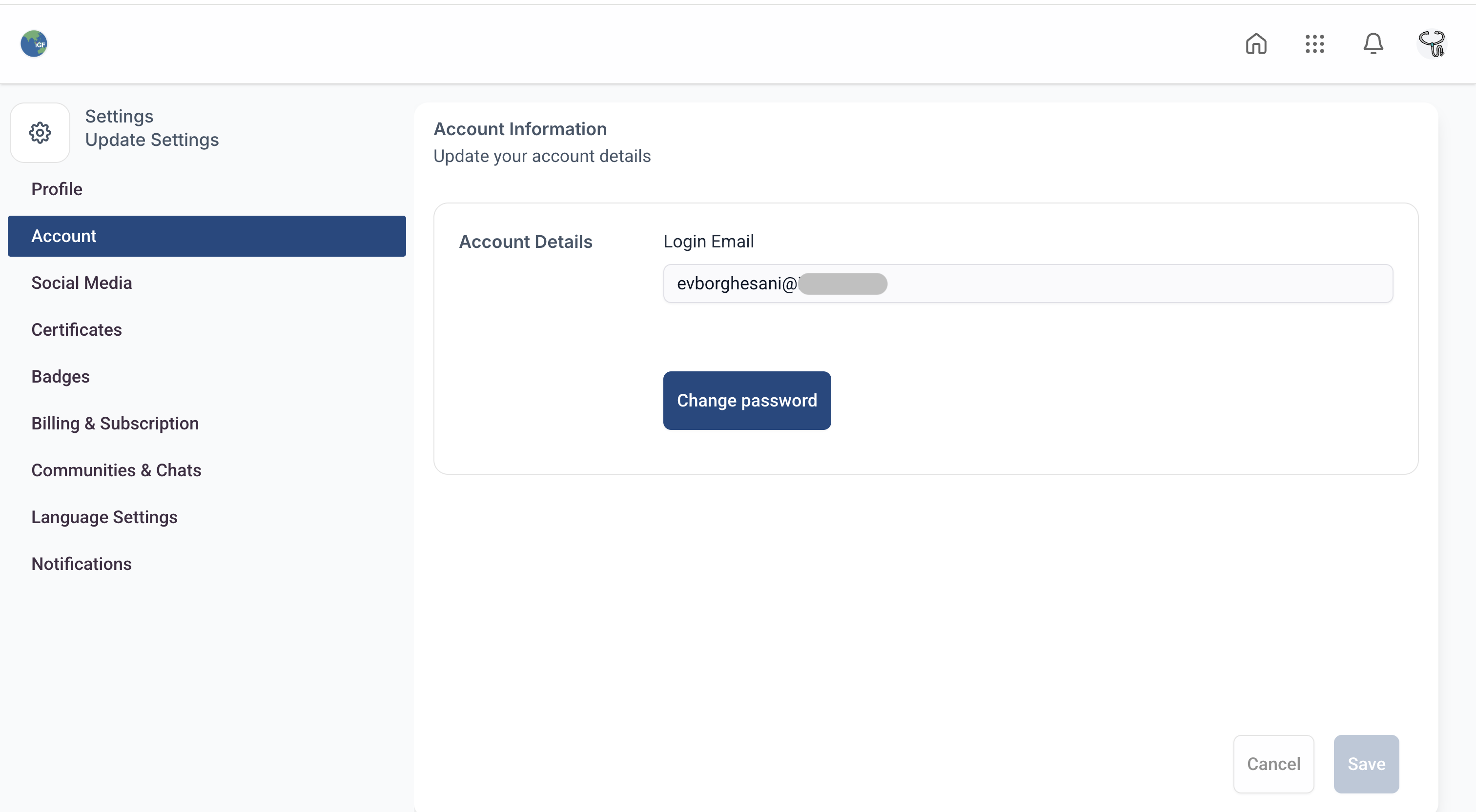account setting
