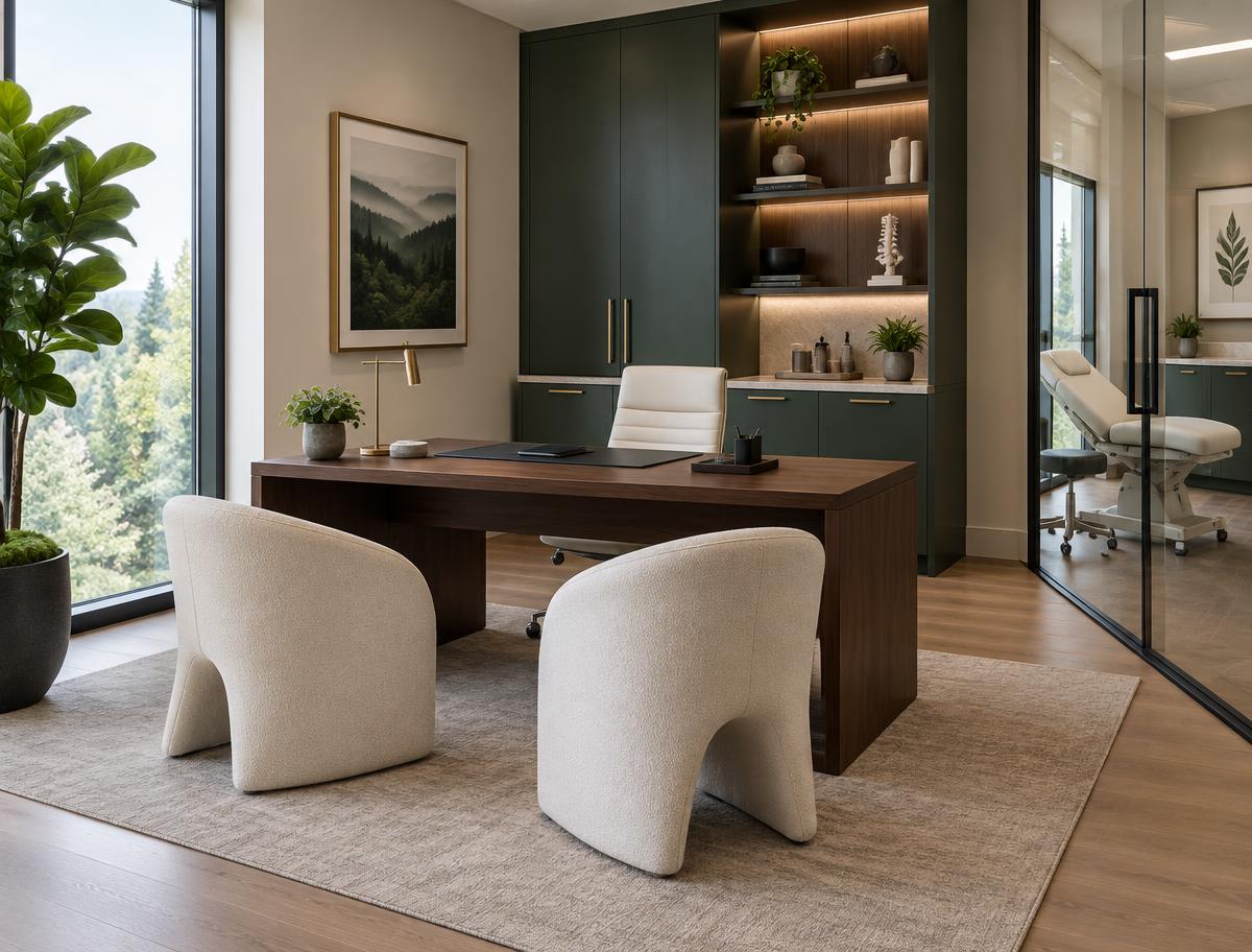 An envisioned premium wellness clinic consultation space