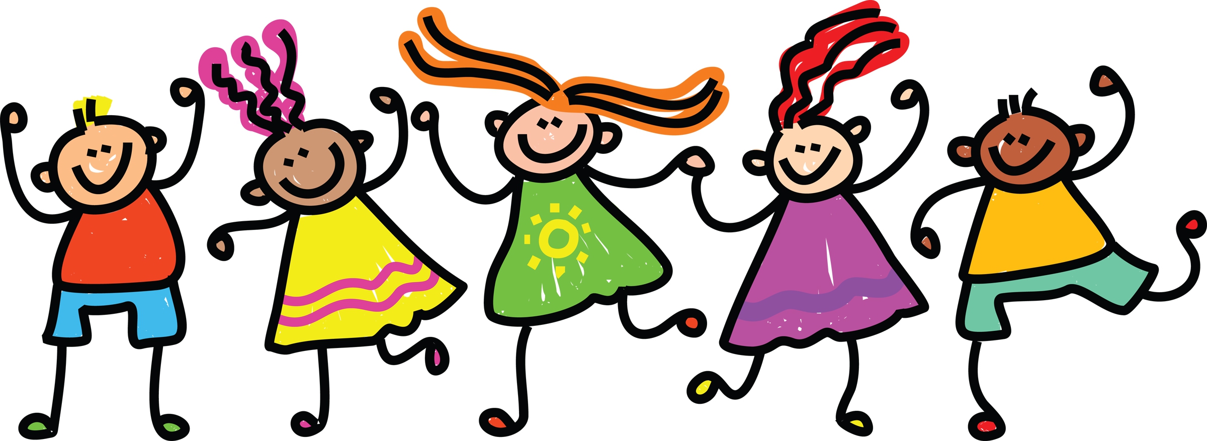Kids dancing clipart