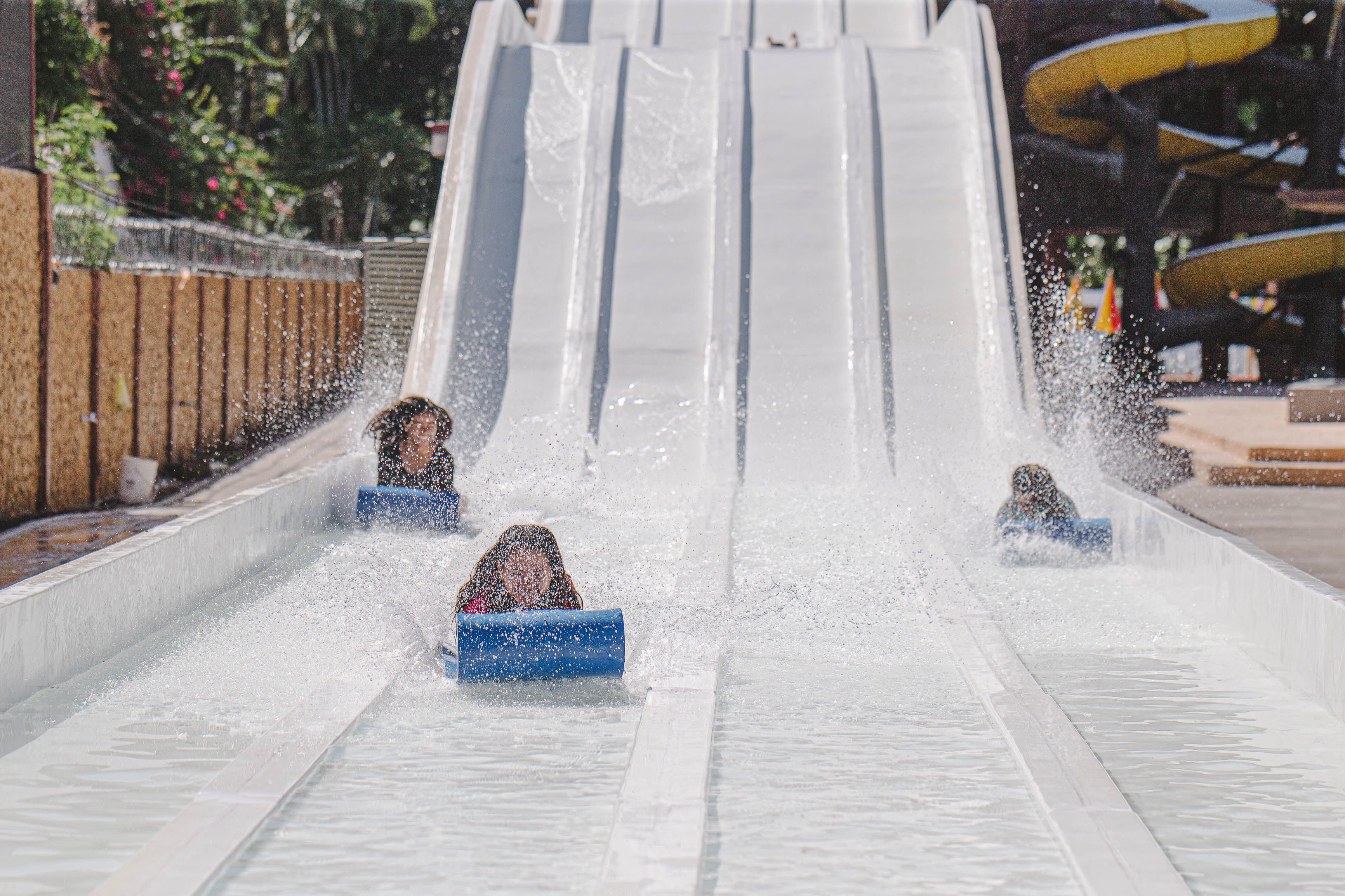 water slides, gravity water slides, gravity