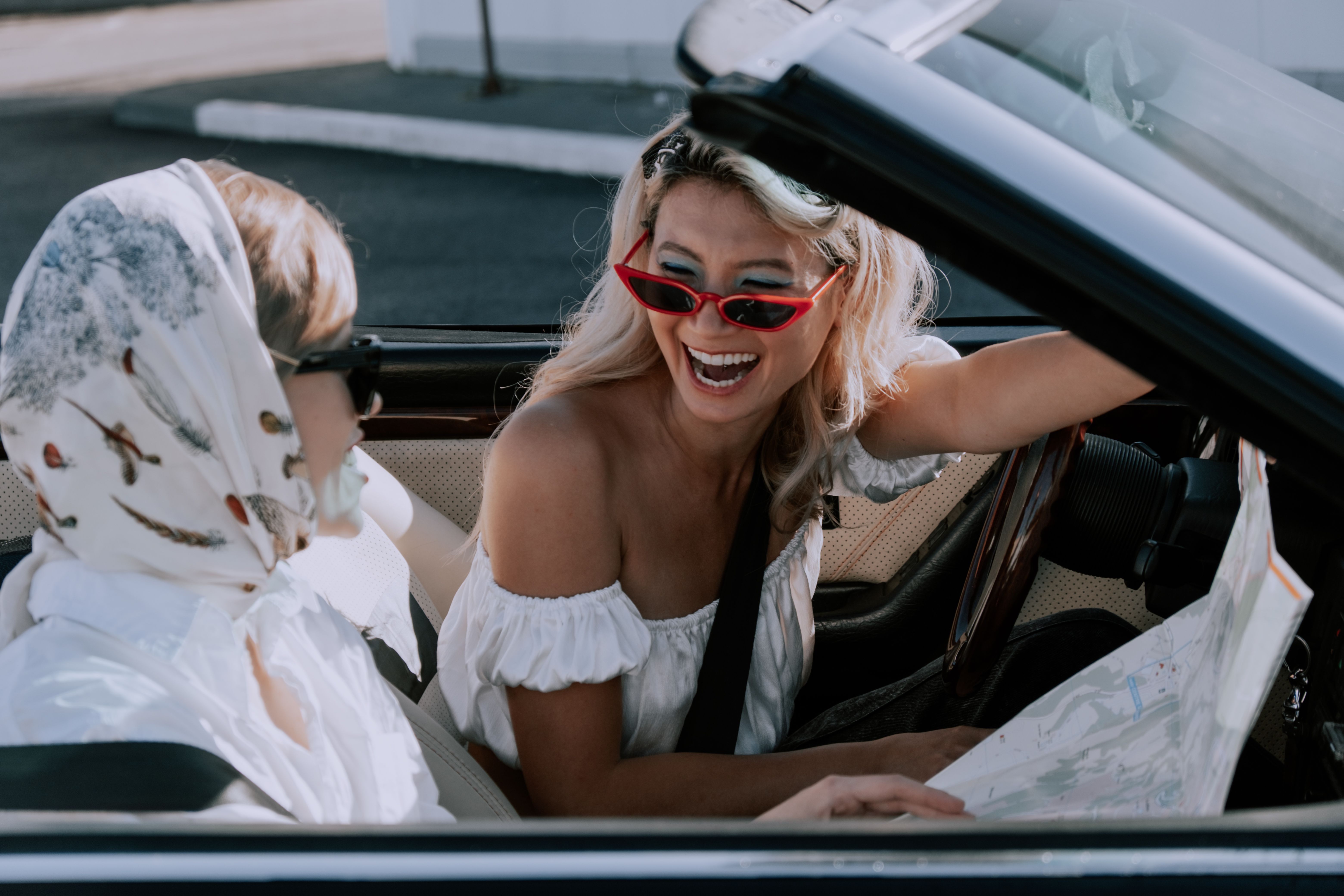 laughing in the car laughing in the car