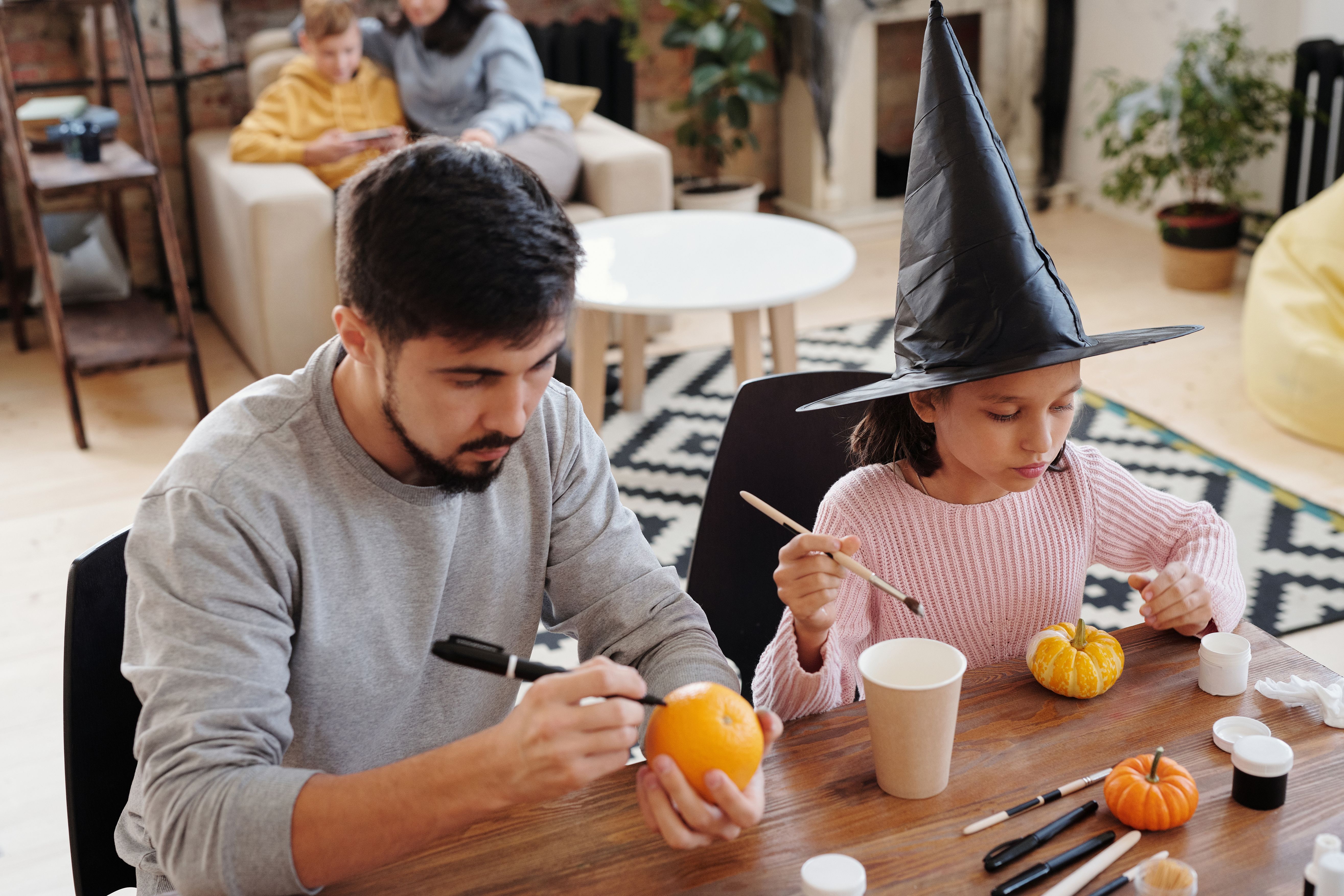 Decorating pumpkins Decorating pumpkins