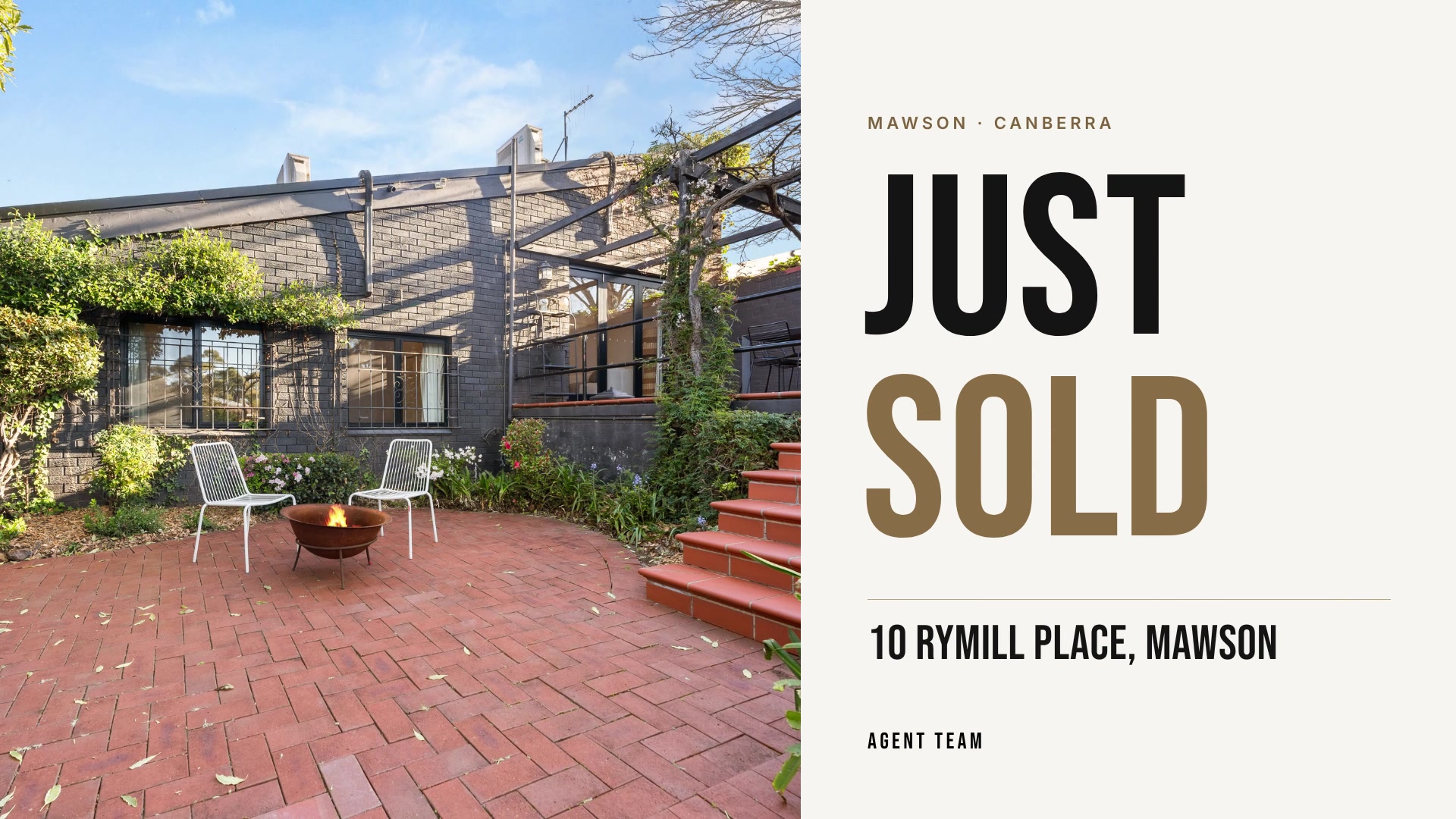 Just sold: 10 Rymill Place, Mawson, courtyard with pergola and wisteria