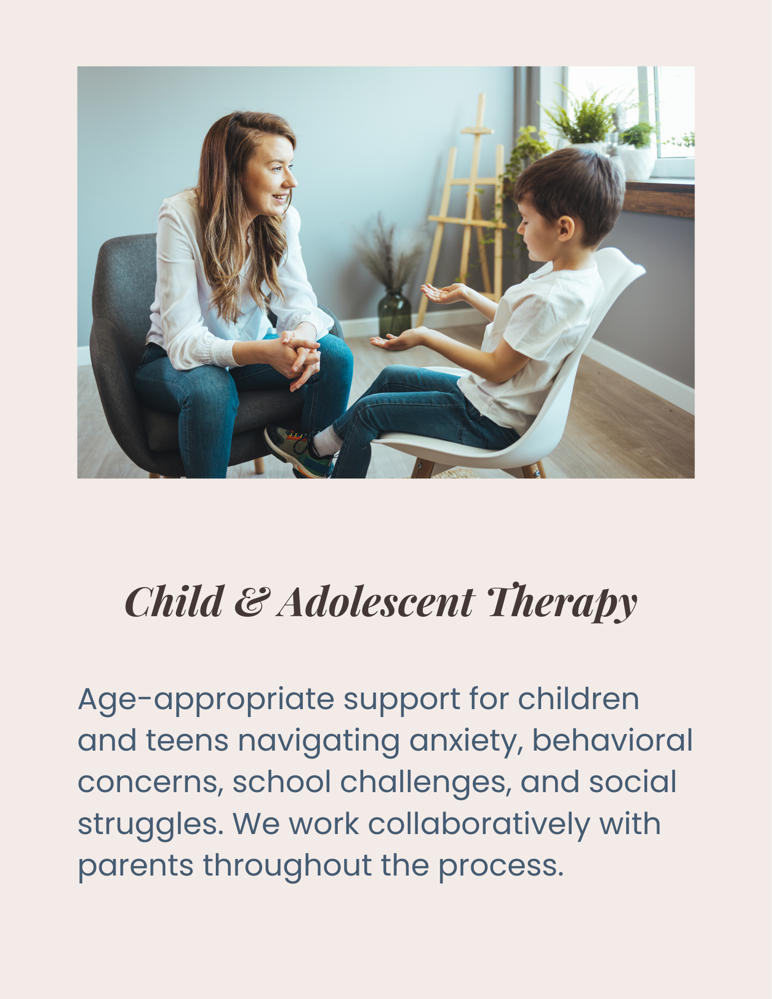 A counselor talking with a young student