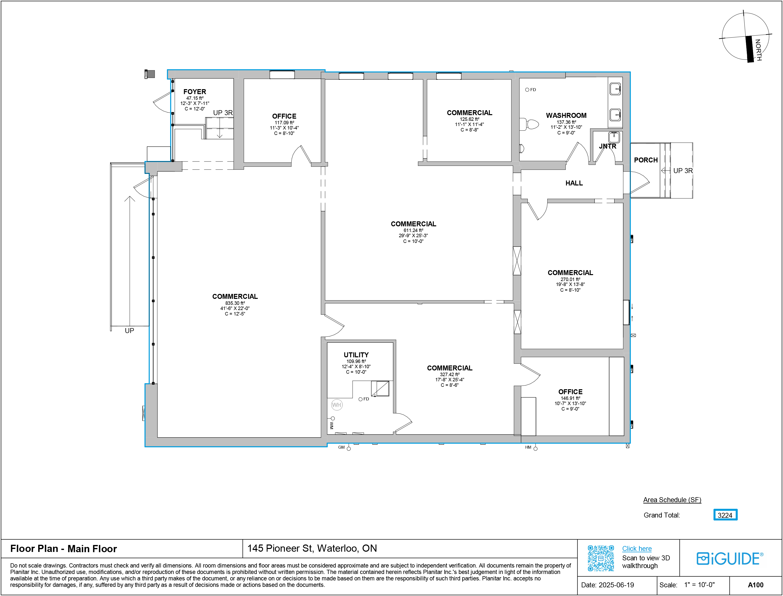 Commercial iGUIDE measured floor plan example