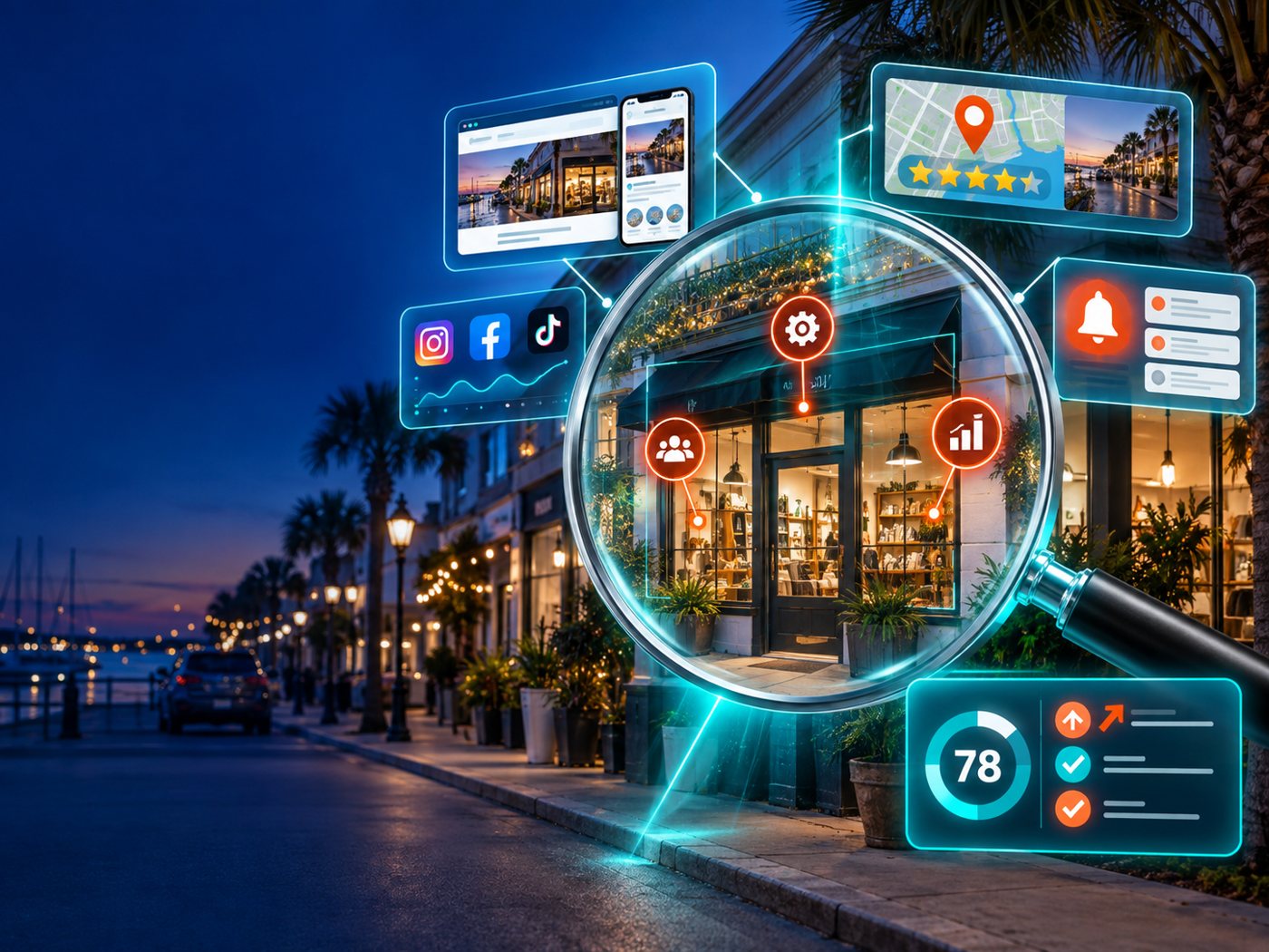 Digital marketing audit of a Pensacola small business: website, Google profile, social media and lead follow-up