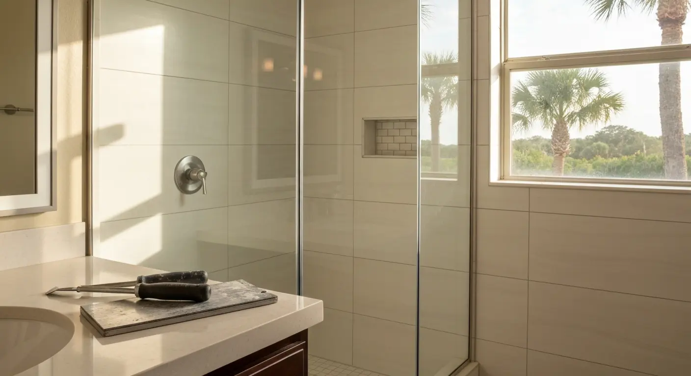 Shower tile work