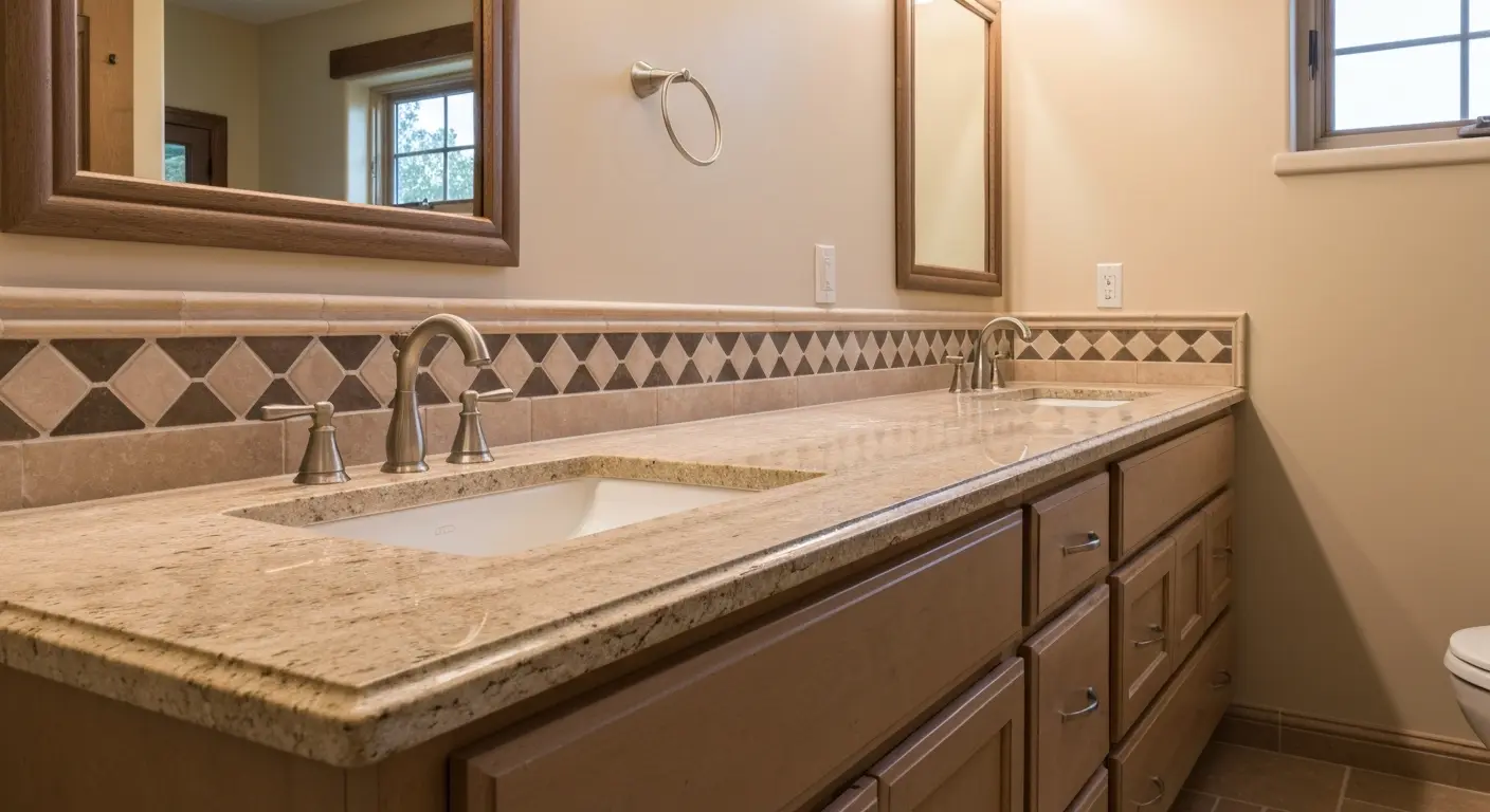 Bathroom vanity with tile