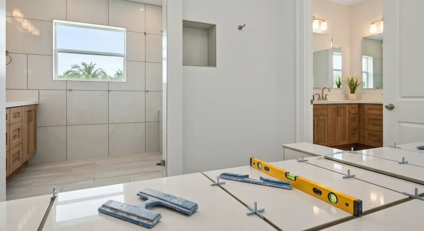 Bathroom tile installation