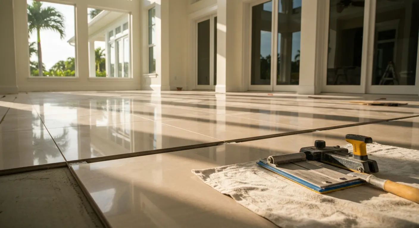 Tile flooring installation