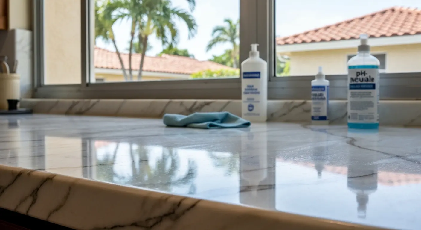 Marble countertop sealing