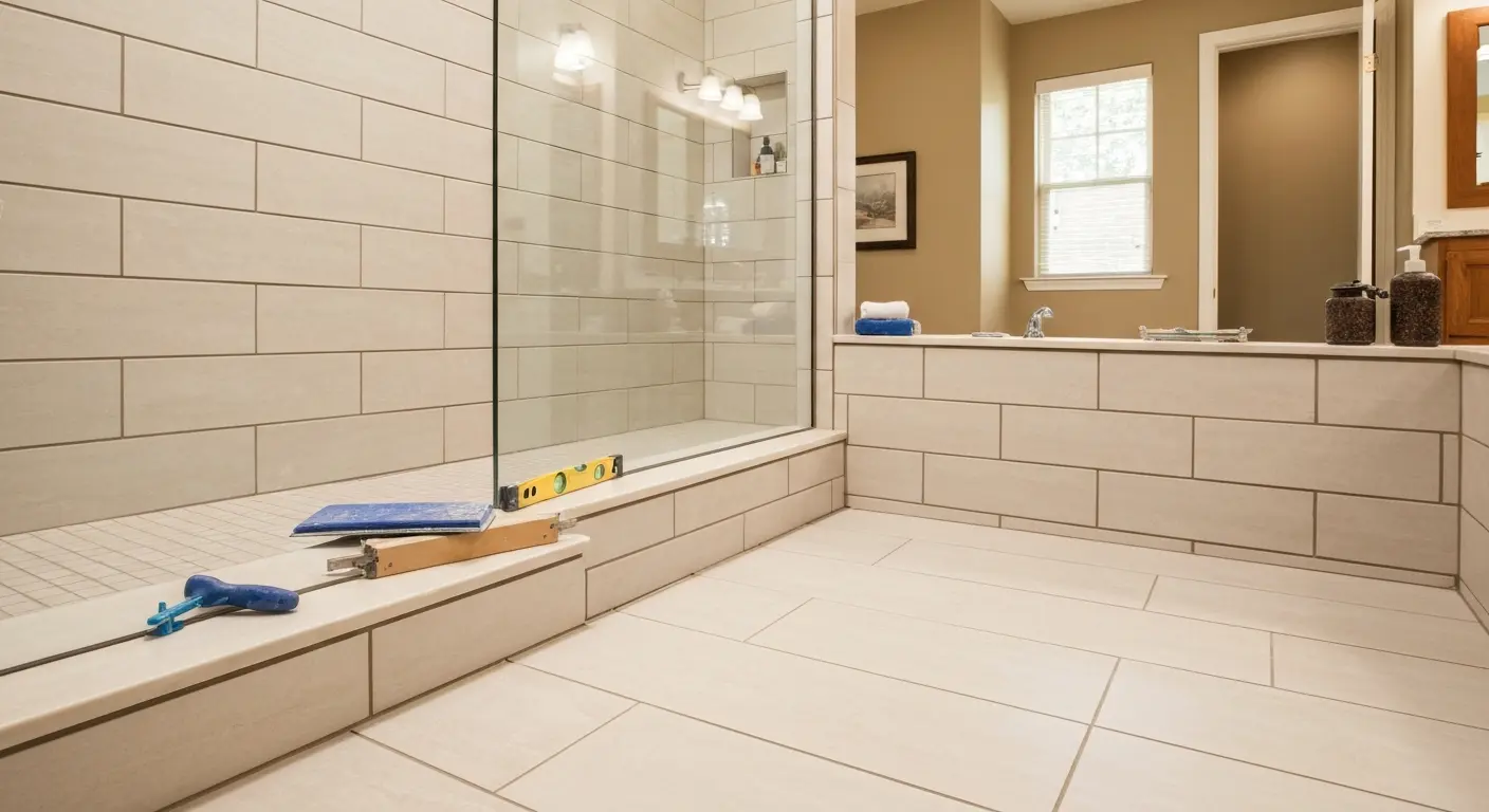 Shower tile installation detail