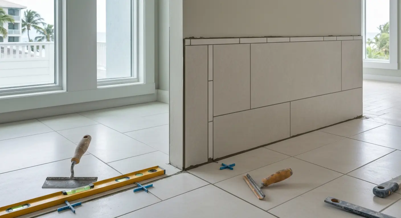 Bathroom tile installation