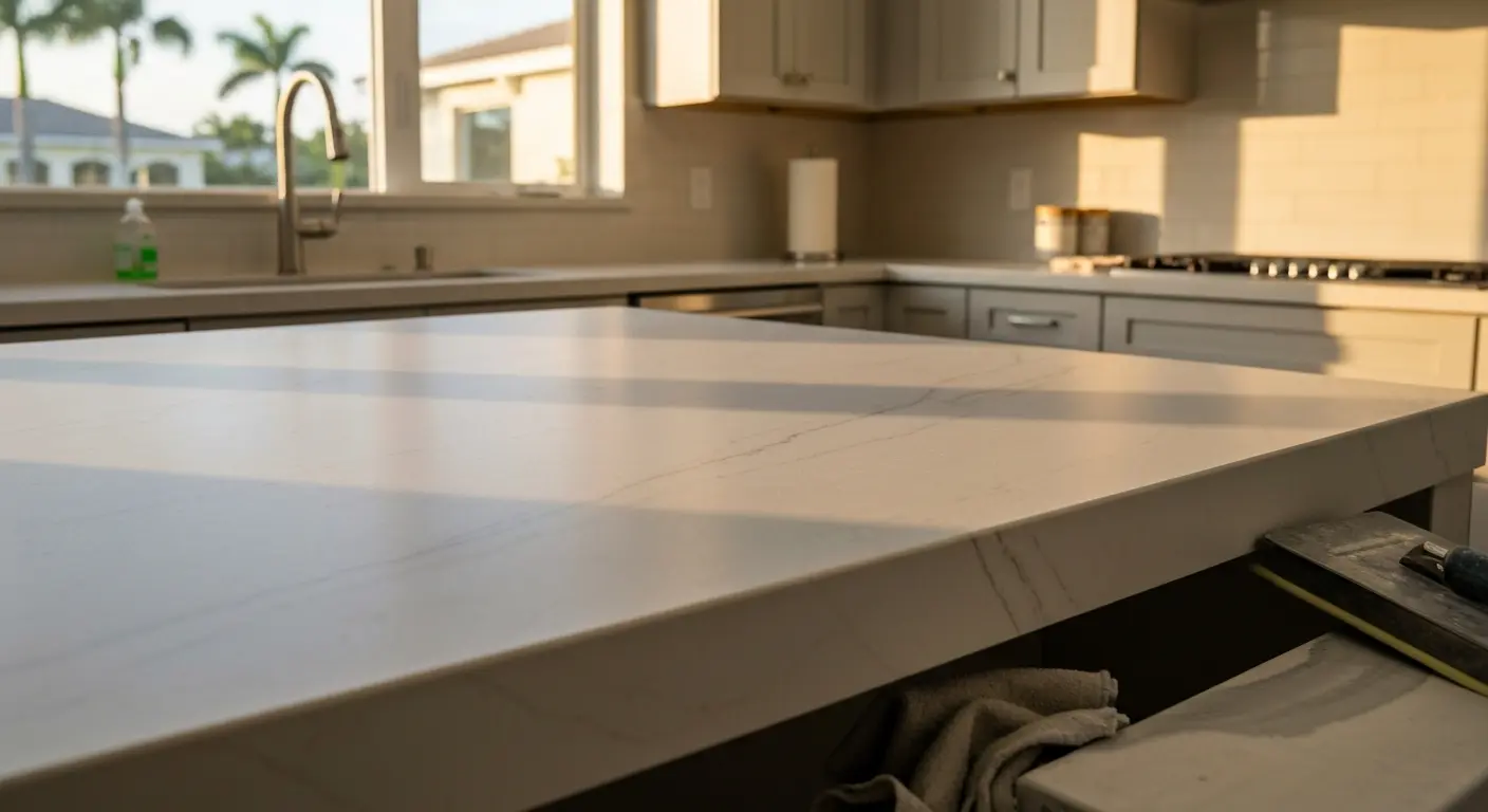 Matte finish stone countertop