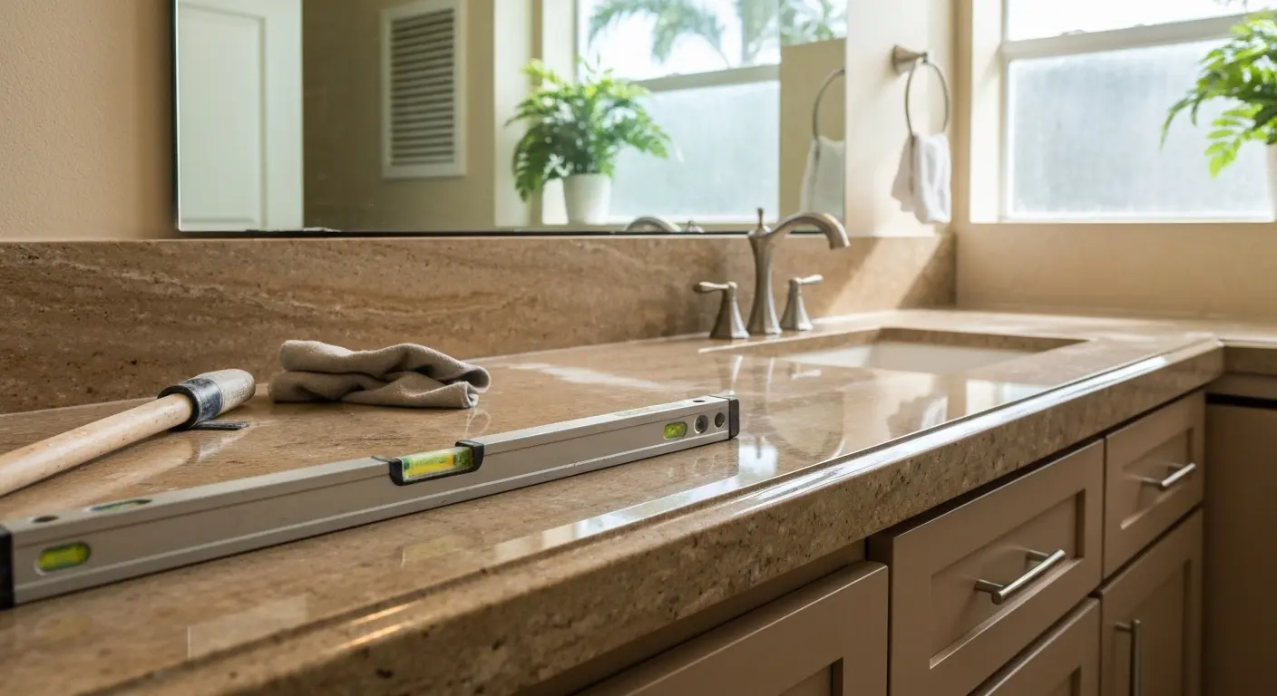 Bathroom vanity and stone countertop