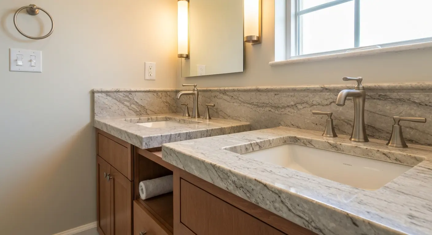 Bathroom vanity with stone countertop