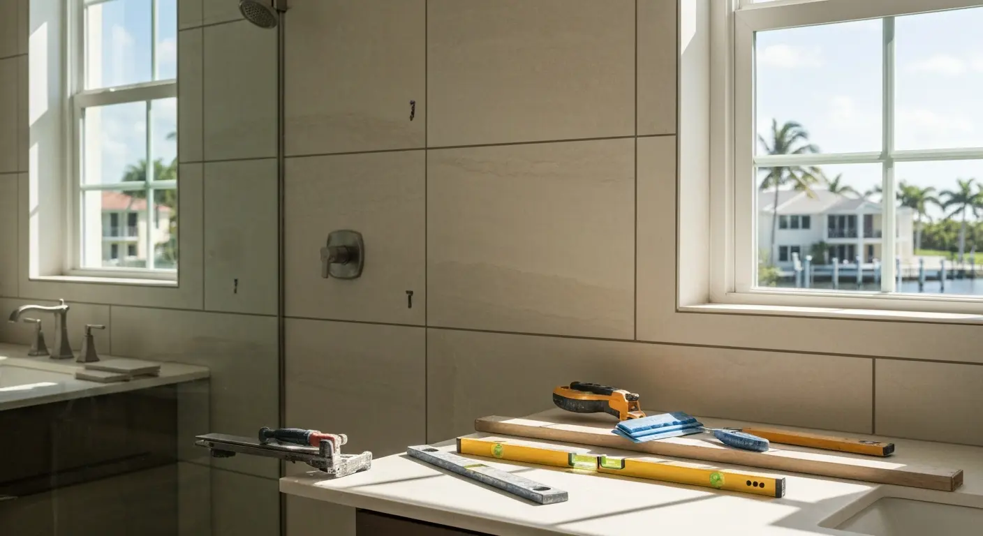Shower tile installation