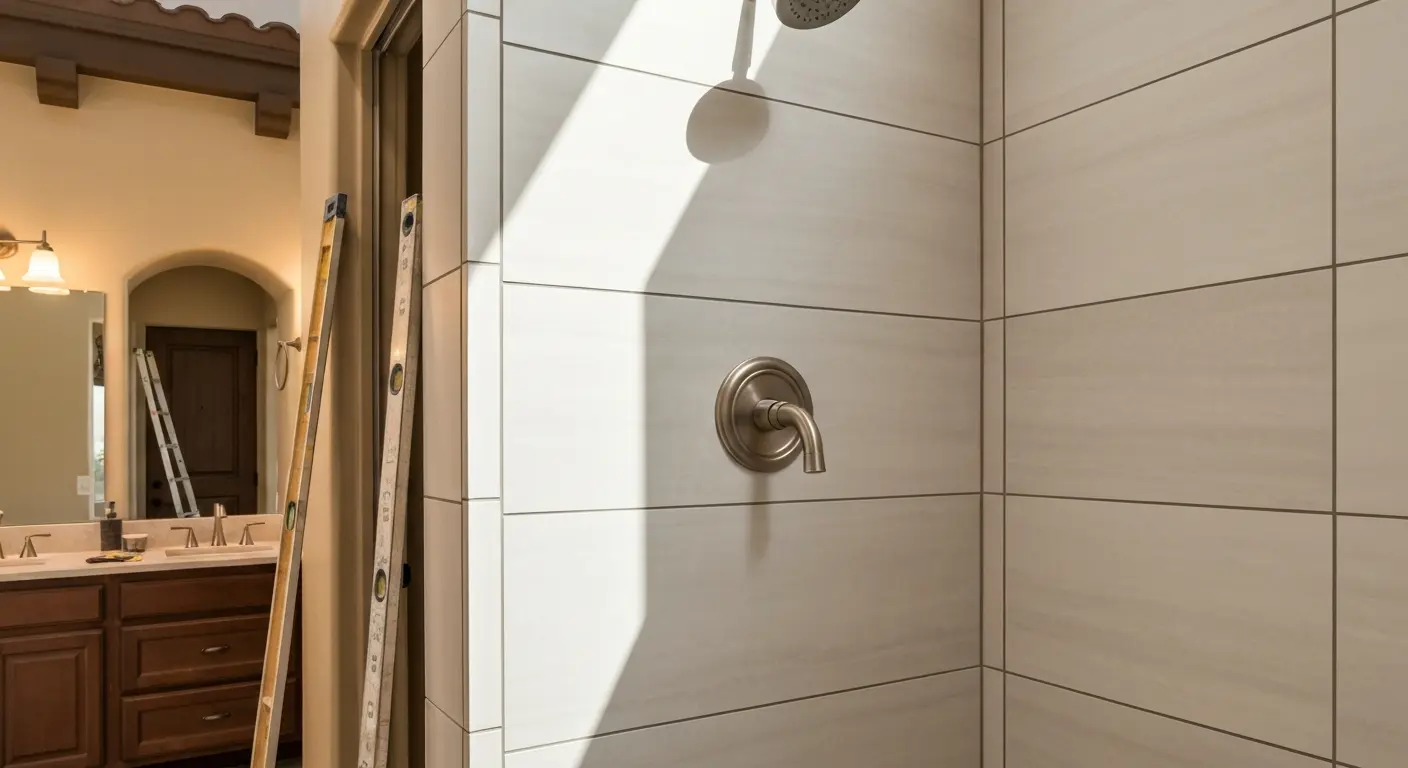 Tile shower installation