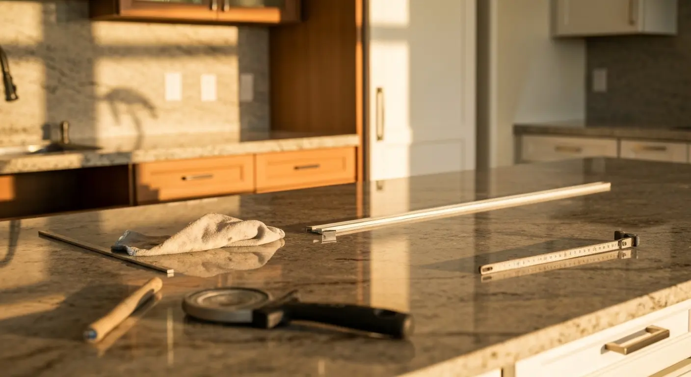 Kitchen stone countertop installation