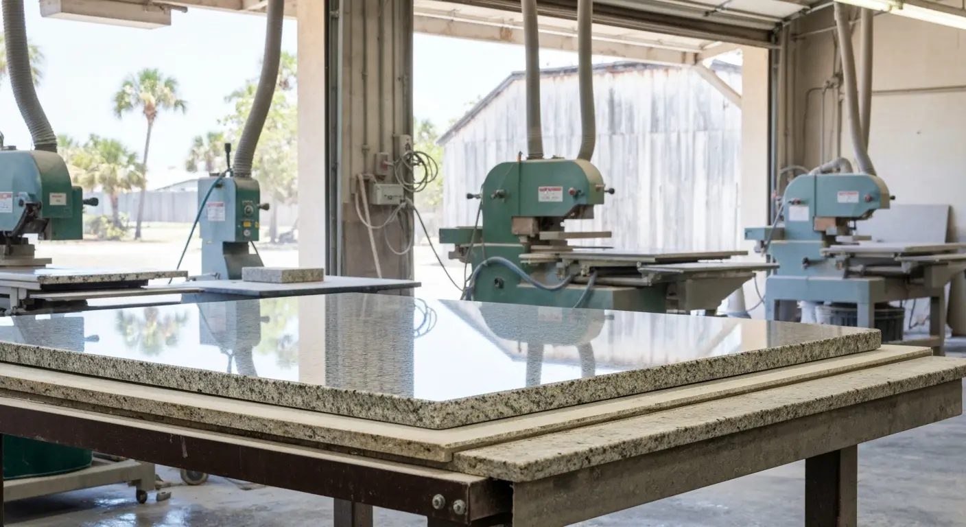 Stone countertop fabrication