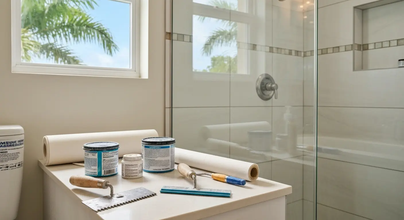 Shower tile installation