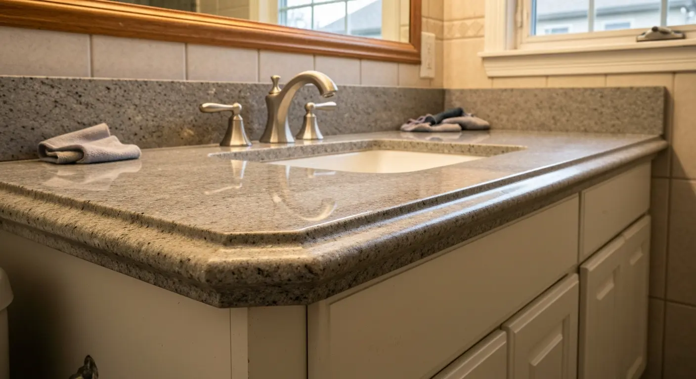 Stone vanity countertop