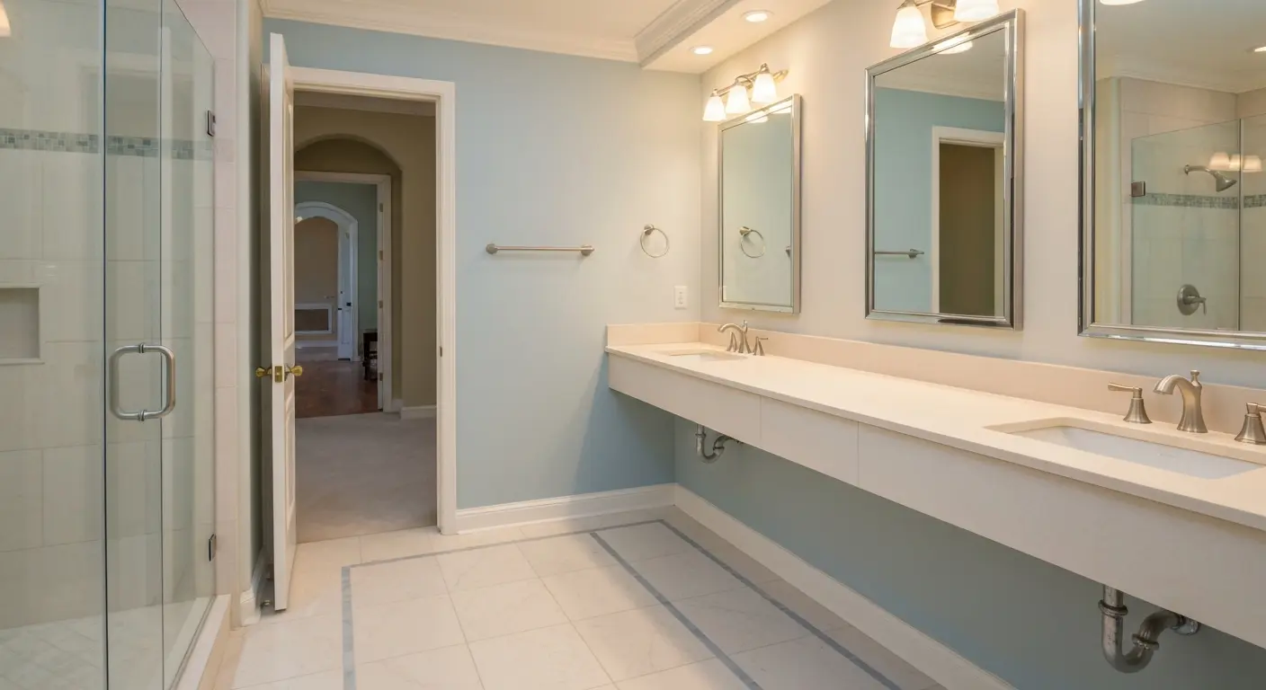 Complete bathroom remodel with new fixtures