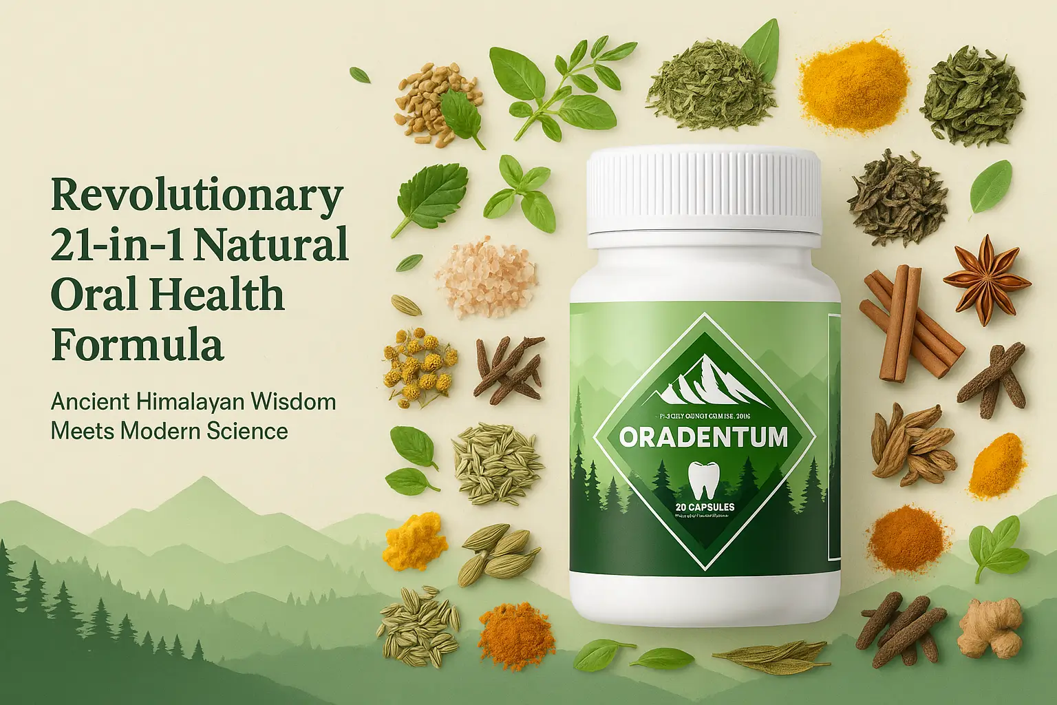 Ancient Himalayan herbs and mountains