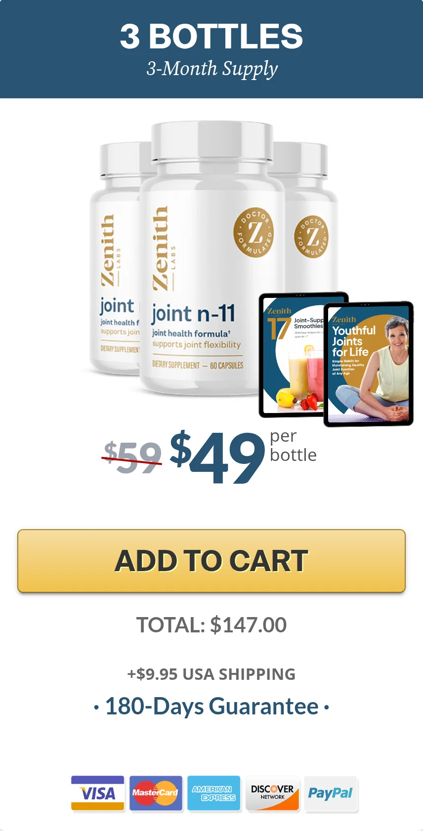 Buy Joint N 11 Zenith Labs 3 Bottles
