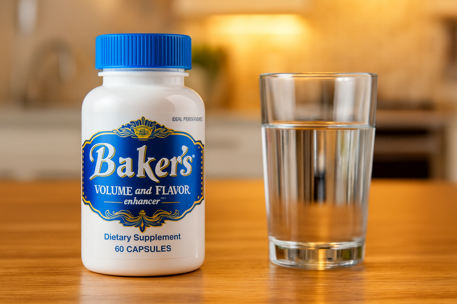 mixes pills into a glass of water