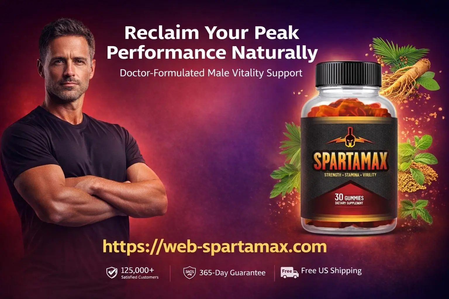 SpartaMax Natural Male Enhancement Gummies - Reclaim Your Peak Performance - Doctor-Formulated Vitality Support - 365-Day Guarantee - web-spartamax.com