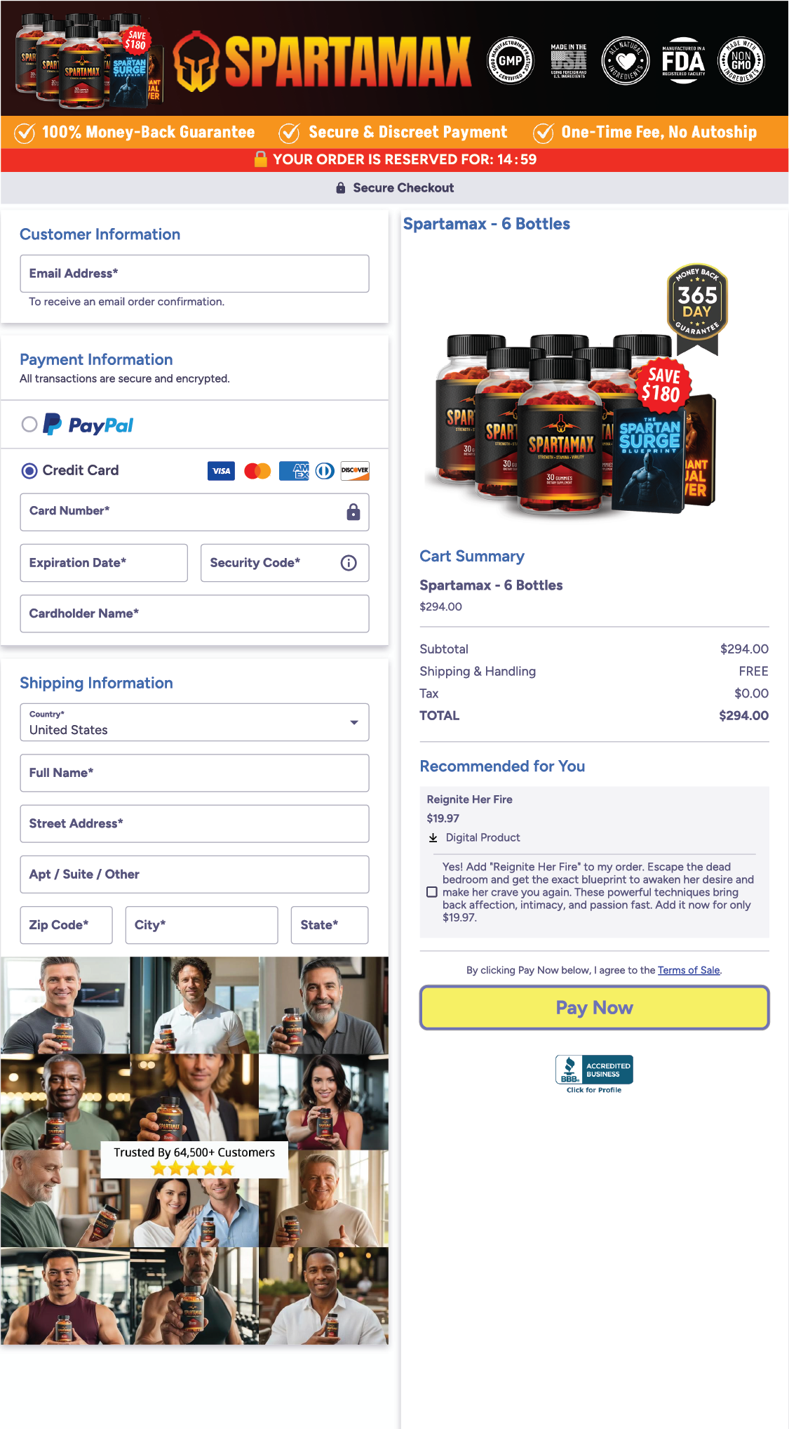 SpartaMax Secure Checkout Page