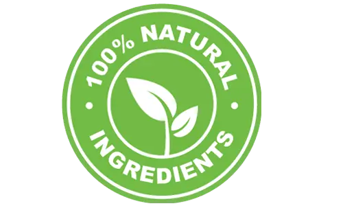100% Natural ingredients badge – Flow Force Max all-natural non-GMO prostate supplement